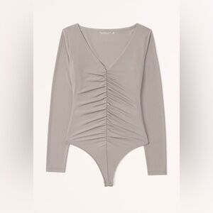 Abercrombie & Fitch Gray Ruched Bodysuit